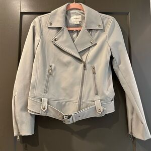 Club Monaco Light Gray Leather Jacket
